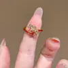 Anillo Abierto de Caballo Rojo Hilo Rojo Caballo Pequeño Año del Caballo 2026, Hazte Rico al Instante, Anillo de Carrusel de Lujo Ligero de Gama Alta
