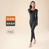 Ropa popular de otoño para la piel invierno antibacterial alta elástica que contrae el abdomen hidratante humectante ultradelgada camiseta térmica interior para mujer traje