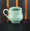 Taza de Té Kung Fu Celadón, Taza de Maestro Individual de Cerámica, Taza de Té de Forma de Pez de Gran Capacidad, Juego para Ceremonia de Té, Taza de Té Individual de Porcelana Azul y Blanca