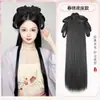 Peruca Hanfu peça única estilo preguiçoso traje antigo bolsa de cabelo com enchimento acessórios de cabelo estilo antigo coque adorno de cabelo cobertura para metade da cabeça penteado para coque