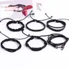 Pulsera de piel de vaca de seis piezas de personalidad estilo europeo y americano directa de fábrica, pulsera tejida multicapa de ancla de cuero retro transfronteriza