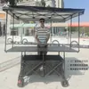 Carrito de puesto con tablero de mesa grande, elevable, plegable, carrito móvil para puesto exterior de snacks, carrito para autocaravana