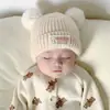 Toucas para Bebês para Outono e Inverno, Toucas de Lã Tricotadas Fofas, Toucas Quentes para Recém-Nascidos e Bebês, Toucas Modernas para Bebês de Poucos Meses