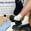 Meias Femininas Meias Curtas Meias de Cano Médio Primavera e Outono Meia Bolinhas Laço Meias Finas de Verão para Gestantes Meias de Algodão Resistentes ao Odor
