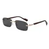 Óculos de Sol Retro Sem Aro para Homens, Estilo Old Money Elegante, Moda Transfronteiriça, Proteção UV Casual, Óculos de Sol Europeus e Americanos para Mulheres