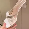 Sandalias Blancas de Tacón Grueso Estilo Hada para Mujer, Para Verano al Aire Libre, Tacón Transparente, Sandalias sin Cierre para Combinar con Vestidos, Sandalias de Tacón Alto, Nuevo Modelo 2026