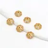 Plated Cobre Ouro Verdadeiro 18K Zircônia Toro Pétalas Vazadas Acessórios para Pulseira DIY Material para Chapéu Miçangas Miçangas C21