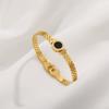 Moda Europeia e Americana Pulseira de Aço Titânio com Números Romanos Disco de Amor Letra Mola Não Desbota Pulseira de Aço Inoxidável Joker