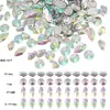 Malla Acrílica Forma de Gota de Agua 8X17mm Color AB Fondo Plano Doble Agujero Diamantes de Imitación para Manualidades Accesorios de Ropa Piezas de Joyería Diamantes de Imitación Cosidos a Mano