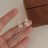 Pendientes de botón encantadores de perla gris plateado para mujer plata de ley 925 aguja plateada temperamento de estilo frío de alta gama nuevos pendientes pendientes