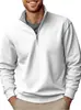 Blusas Masculinas Transfronteiriças Outono e Inverno Moda Casual Moletons Cor Sólida Versátil Gola Alta Tops com Zíper