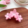 Grampo de Cabelo de Plástico Colorido Doce Estilo Verão com Três Flores, Bonito e Estiloso, Simples e Doce, Presilha de Cabelo Fofa, Presilha de Tubarão