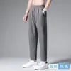 Calça Casual Fina de Verão Masculina 2024 Calça Folgada All-match Harlan Nove pontos Macacão Masculino Perna-de-pé Calças Esportivas