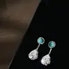 Diseñador Original Nuevo Producto Pendientes de Plata de Ley 925 con Diseño Completo Incrustados con Zirconia Gotas de Agua Pendientes de Jade Multiusos Pendientes al por Mayor