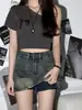 Pantalón corto de mezclilla retro de cintura alta para mujer, nuevo estilo de verano 2026, corte ajustado para chicas petite, minifalda bodycon sexy de línea A