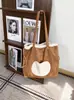 Bolsa Tote de Lã de Cordeiro Nova e Fofa com Cordão para Outono e Inverno, Transversal, Comércio Exterior, Atmosfera de Inverno, Bolsa de Ombro Único, Bolsa Feminina Fofa