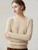 Suéter de punto 100% cachemir puro con cuello en V para mujer, nuevo suéter base cálido versátil de ajuste slim para otoño e invierno
