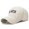 Gorra de pana a rayas nueva de otoño e invierno para hombre y mujer con letras NEGRAS, gorra de béisbol pequeña con cara de pareja transfronteriza