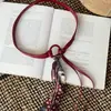 Lenço de Seda Estampado em Couro Corrente de Cintura com Franjas Moda Boêmia Cinto Versátil Joias de Nicho Retrô Feminino de Alta Qualidade