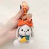 Colgante de orejas de conejo de lana tejida a mano, llavero de ganchillo, joyería, bolsa tejida de lana, colgante de muñeca