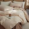 Tela glutinosa nueva y cálida ~ algodón grueso y cálido lijado jacquard de cuatro piezas estilo americano ropa de cama de algodón para dormir sin nada otoño e invierno