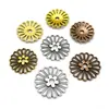 Atacado Pingente Girassol de Prata Xizang Colar Pulseira Vintage Acessórios de Joias Tampas de Flores Multicores Espaçadores Acessórios para Joias DIY