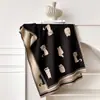 Bufanda de Gato Nueva y Linda para Otoño e Invierno para Mujer Cachemir de Imitación Flor Gruesa Cálida Chal Estilo Coreano de Moda Versátil