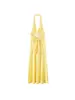 Vestido de moda de la marca Z, estilo popular transfronterizo para mujer con escote en V profundo, lunares, cuello halter, vestido estilo europeo y americano de AliExpress, amarillo ZA