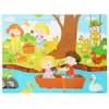 Rompecabezas de madera de 60 piezas para niños, dibujos animados de animales, cuento de hadas, rompecabezas plano, juguete de bloques de construcción educativo para la primera infancia del bebé