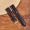 Correa de reloj de cuero genuino de capa superior con cera de aceite vintage adecuada para Huawei, Apple, Samsung, hebilla de liberación rápida suave, venta al por mayor