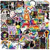 50 Pegatinas de Graffiti Arcoíris Coloridas Pegatinas Decorativas DIY para Teléfonos Móviles, Laptops, Estuches de Papelería, Guitarras y Vasos de Agua