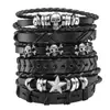 Pulsera de Cuentas Multicapa de Venta Caliente Transfronteriza Pulsera Trenzada Calavera Punk Rock Set de Pulseras Creativas DIY Lote