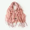 Estilo Vacaciones de Viaje Parasol Bufanda Sencilla de Seda para Mujer Ins Nicho Colorido con Hilo Rústico Flecos Chal Bufanda de Longitud Media Tendencia