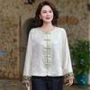 Bordado Jacquard Estilo Chinês 2025 Retro Novo Primavera & Outono Blusa de Botão Jaqueta Solta Nova Jaqueta Estilo Chinês