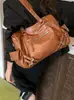 Bolsa Retrô Transfronteiriça Feminina de Grande Capacidade 2025 Nova Outono e Inverno Versátil Bolsa Transversal Única Ombro Axila Bolsa Tote para o Dia a Dia