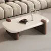 Nueva mesa de centro rectangular estilo vintage color crema para la sala de estar, que ofrece un diseño de alta gama, minimalista y único