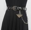 Cinturón con colgante triangular de cadena, personalizado, moderno, estilo hip hop oscuro, sin perforaciones, para hombres y mujeres