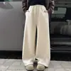 Calças Largas com Plus Veludo para Meninas Outono Inverno Meninas Grandes Calças Longas Retas Soltas Calças Casuais de Inverno para Crianças Versáteis Engrossadas