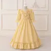 Vestido de Manga Comprida Amazon Vestido Princesa Estica em Quatro Direções Estampado Vestido de Feriado Fantasia de Performance Infantil