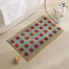 Alfombra de Piso Imitación Cachemira Estilo Coreano, Resistente a Manchas, Felpudo Lavable, Felpudo Absorbente de Agua para Dormitorio, Alfombra de Piso para Baño con Cuadros Simples
