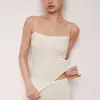 Camisole de Alça Fina com Alça Plana de Alta Elasticidade, Cor Cool Matte, com Bojo Integrado e Almofada no Peito, Curta, Costas Bonitas Sem Costura U665