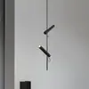 Luminária pendente minimalista italiana de aço inoxidável para quarto, com cabeça prateada e holofote inteligente, compatível com o aplicativo Mi Home, livre de liga metálica
