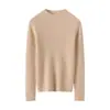 Suéter 100% Caxemira Pura para Mulheres, Gola Alta Meia-Calça Outono e Inverno, Linha Única Pronto para Vestir, Suéter de Base Tricotado Sem Costura
