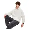 Sudadera con capucha de color liso y escote abotonado, hecha de felpa para bebé, amigable con la piel, con hombros caídos, corte holgado y un estilo casual y relajado