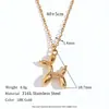 Moda Transfronteriza Europea y Americana Elegante Nicho Popular Collar Joyería Acero Inoxidable Chapado en Oro de 18K Sonrisa Collar Geométrico para Mujeres