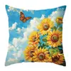 Juego de Fundas de Almohada Vintage Transfronterizo Sunflower Temu Amazon Admite Diseño Personalizado con Tu Propia Imagen, Juego de Cuatro Piezas para Primavera y Verano