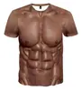 Camiseta Prank de Hombre Musculoso Estereoscópica 3D de Amazon Elástica Ajustada de Manga Corta Camiseta de Rendimiento Camiseta de Secado Rápido Hombre