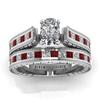 Anillos de Pareja Wish, Anillo para Hombre con Incrustación de Rubí, Anillo de Diamantes para Mujer, Anillo de Boda Ajustable, Anillo para Mujer de Moda Estilo Coreano Europeo y Americano
