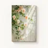 Pintura Decorativa Estilo Crema para Sala de Estar, Pintura de Alto Nivel de Piso a Techo, Pintura Colgante para Entrada, Pintura de Pared de Fondo para Sofá de Flores Cálidas