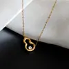 Collar Minimalista de Lujo Francés con Diseño Hueco de Diamante en Forma de Calabaza Cadena Elegante Simple Exquisita para Clavícula para Mujeres